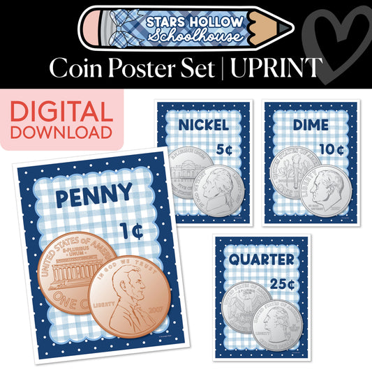 Printable Cozy Coin Poster Set | School in Stars Hollow