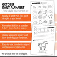 Load image into Gallery viewer, Printable Kindergarten October Daily Alphabet

