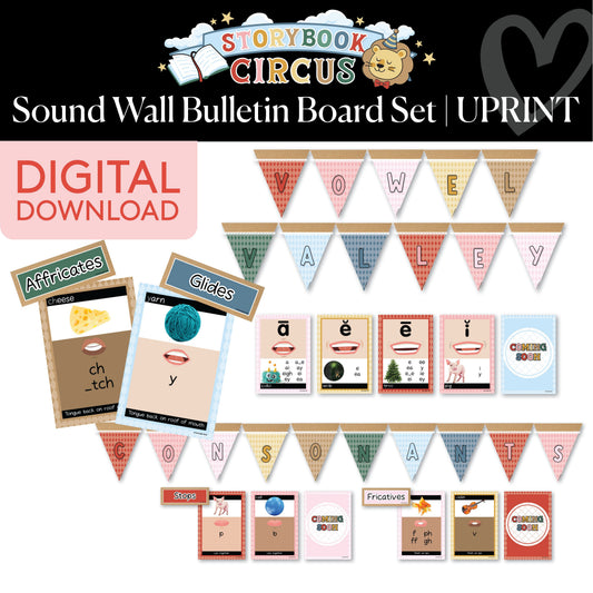 Printable Vintage Sound Wall Bulletin Board Set | Storybook Circus