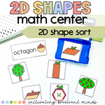 Fall 2D Shapes Sort Math Center | Autumn | Shape Activities | Kindergarten, 1st