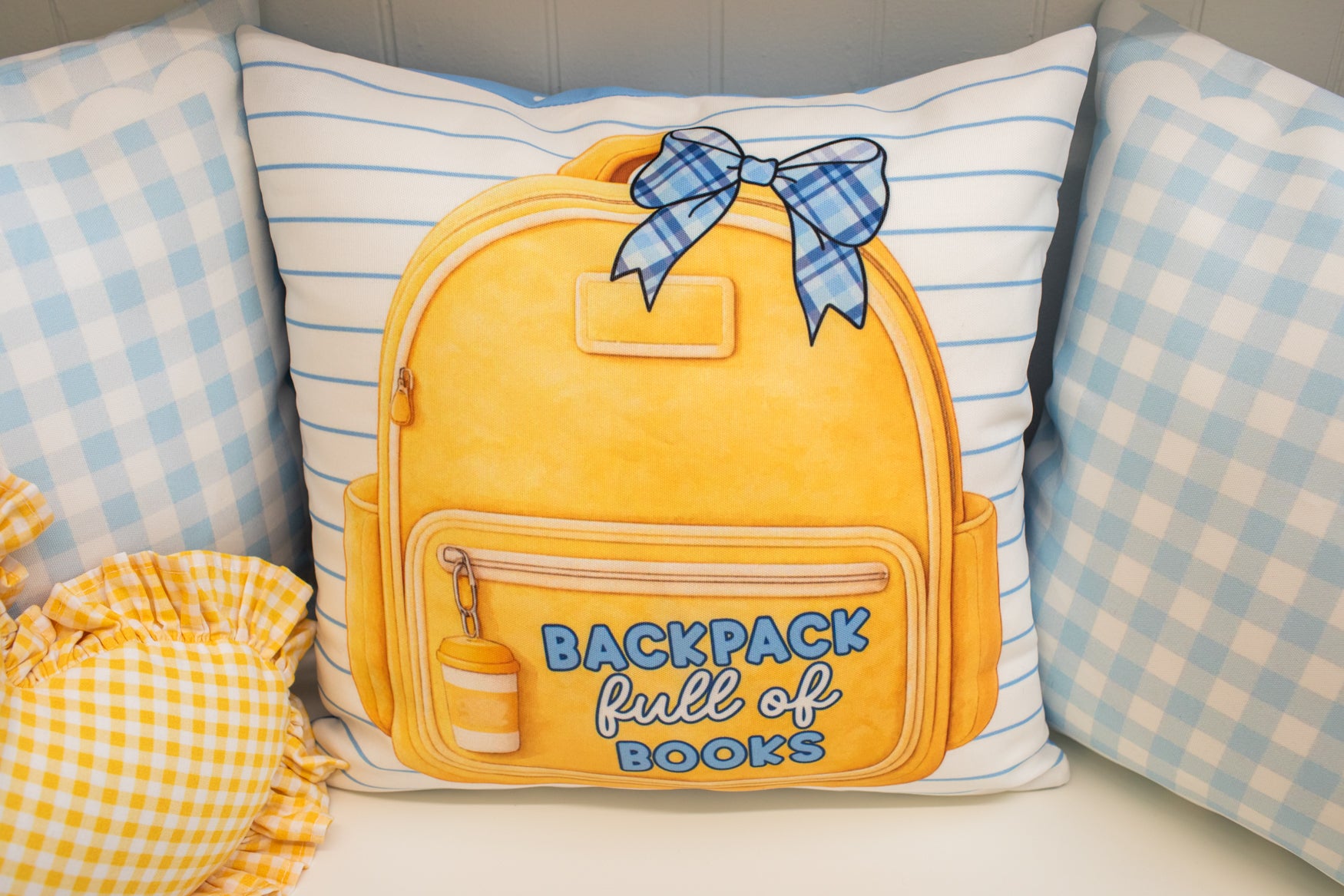 Backpack Full of Books Classroom Pillow Cover | Stars Hollow Schoolhouse