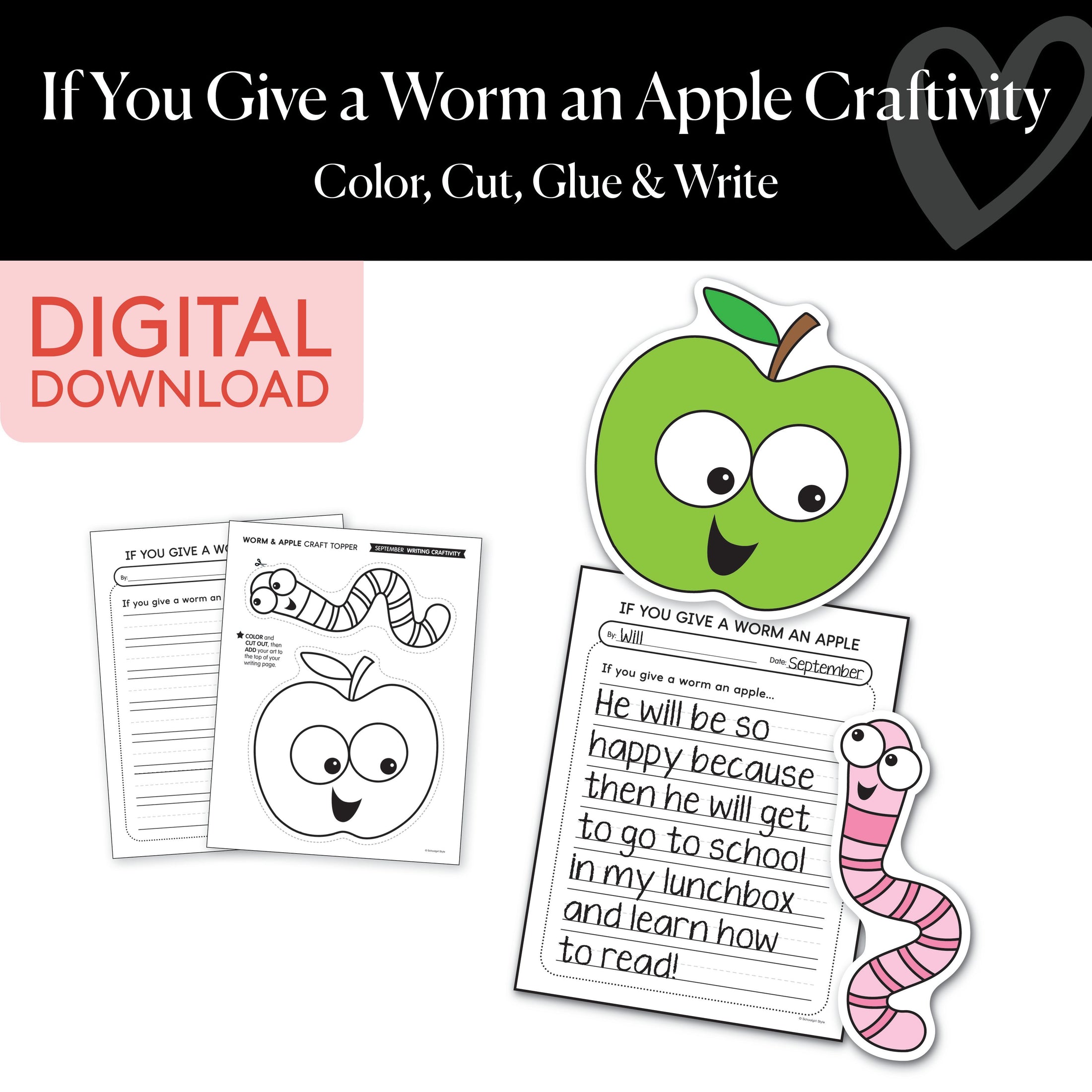 If You Give a Worm an Apple Craftivity
