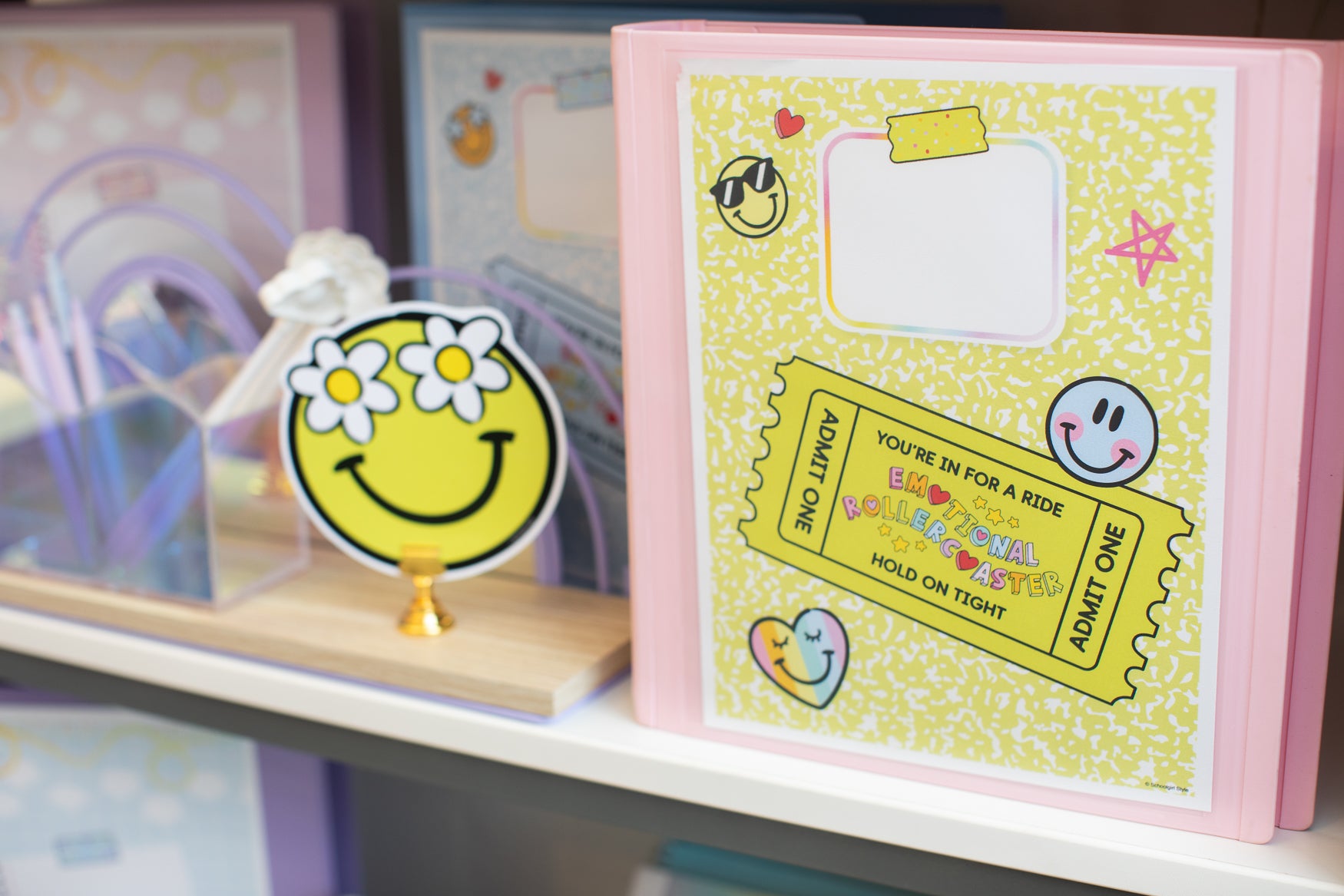 Printable Rainbow Pastel Binder Covers and Spines | Emotional Rollercoaster