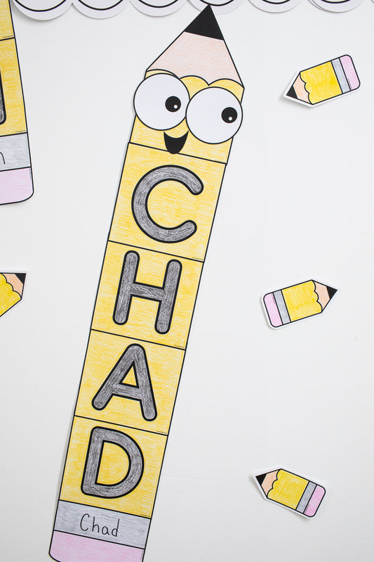 September Pencil Craftivity Bulletin Board Set