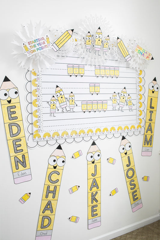 September Pencil Craftivity Bulletin Board Set