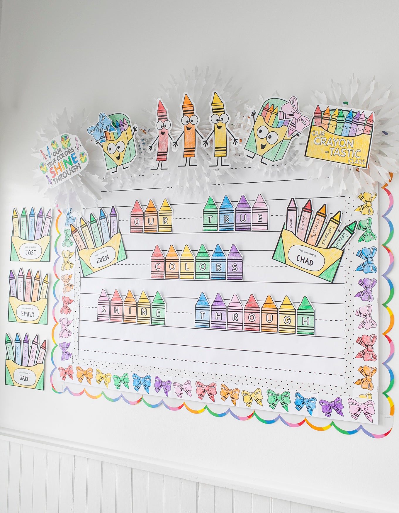 Second Grade September Crayon Box Craftivity Bulletin Board Set