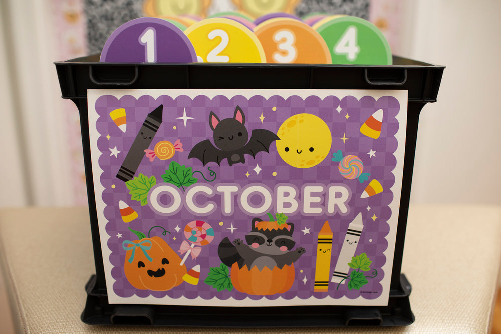 October Bin Organization Label