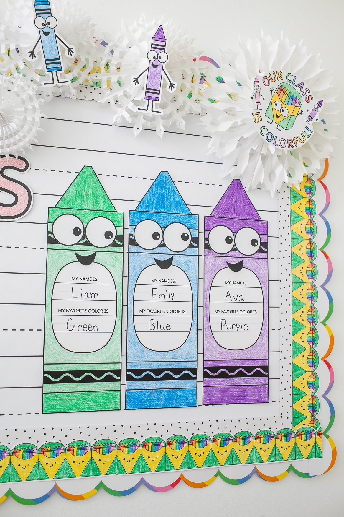 September Crayon Craftivity Bulletin Board Set
