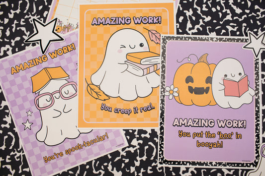 printable halloween student work display posters