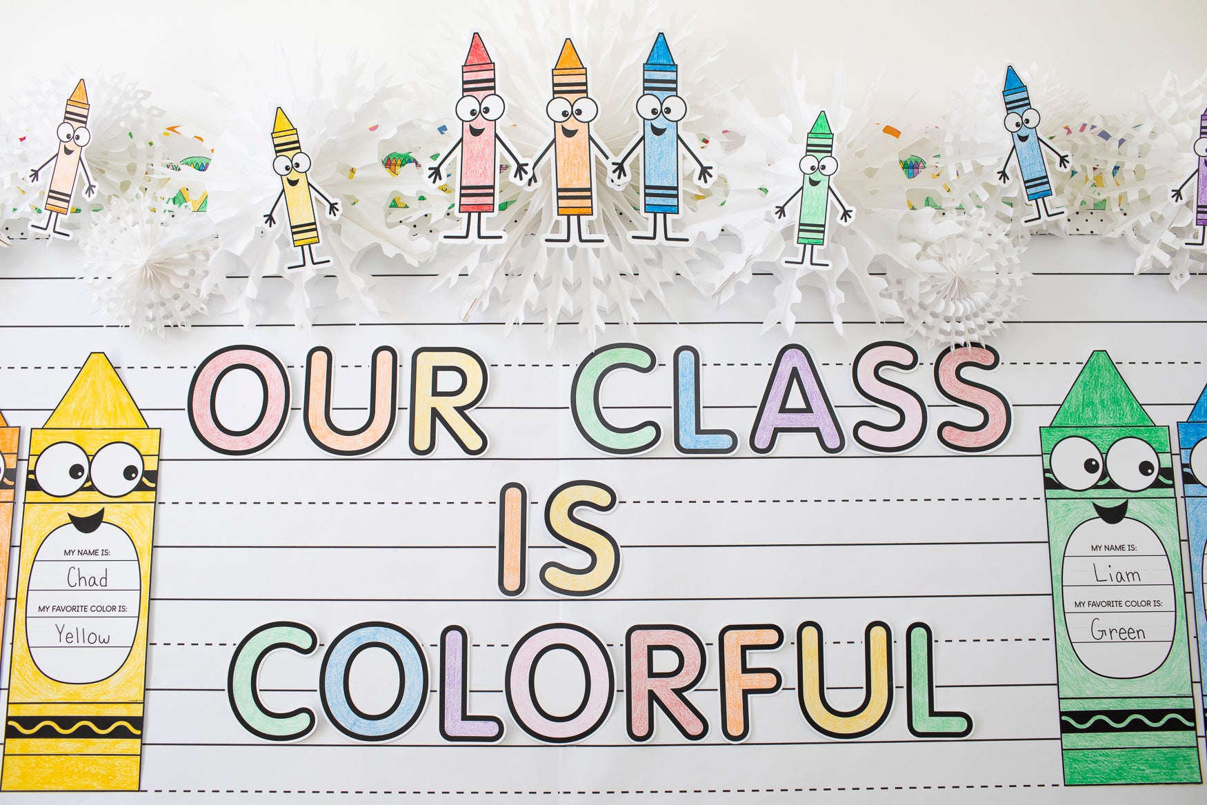 September Crayon Craftivity Bulletin Board Set