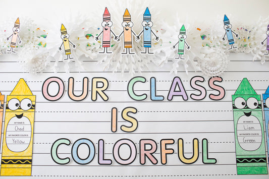 September Crayon Craftivity Bulletin Board Set