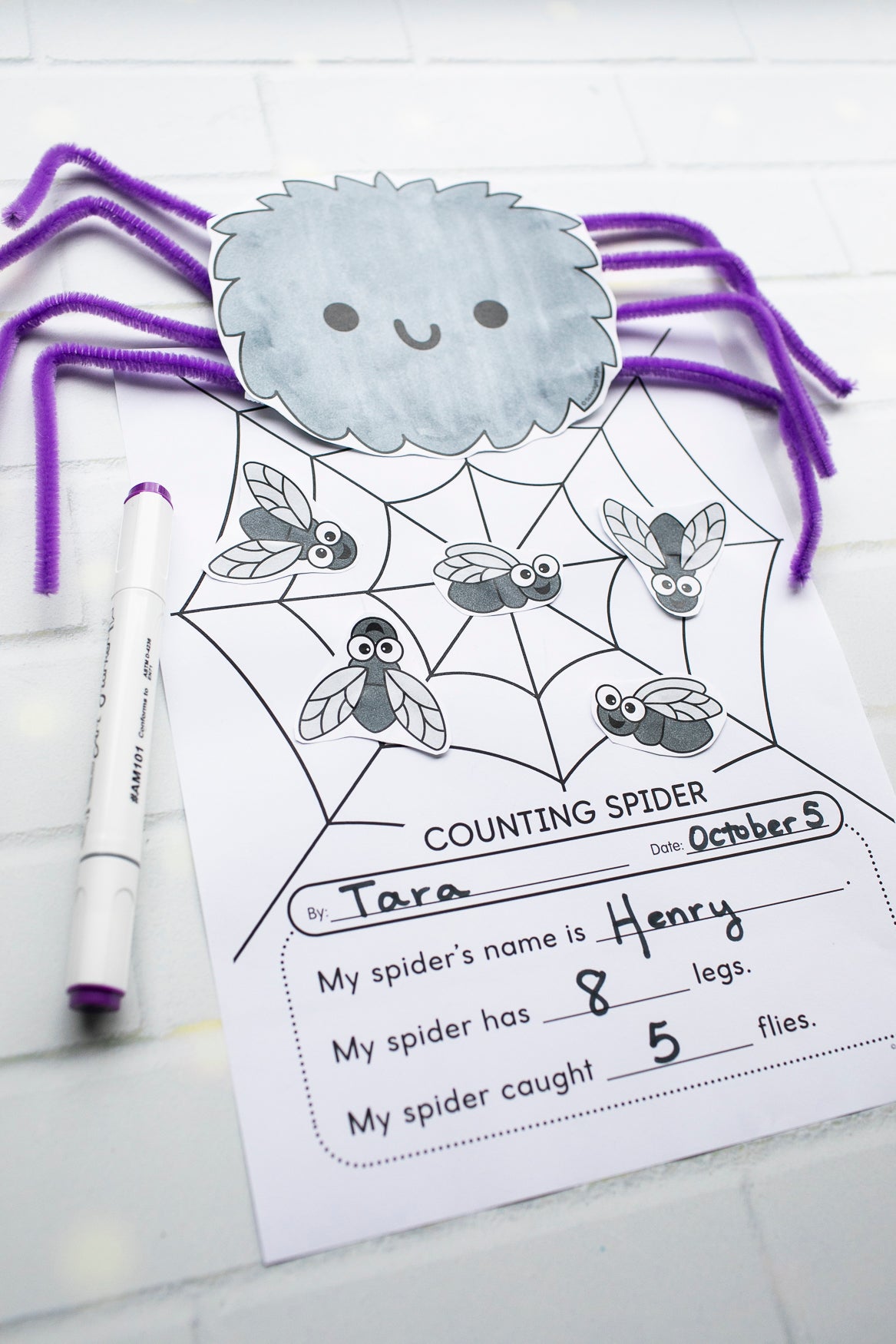 Printable Counting Spider Craftivity