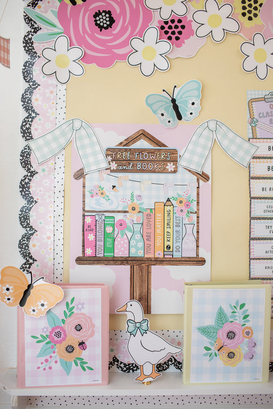 Free Flowers and Books Pastel Classroom Posters | Pretty in Pastel