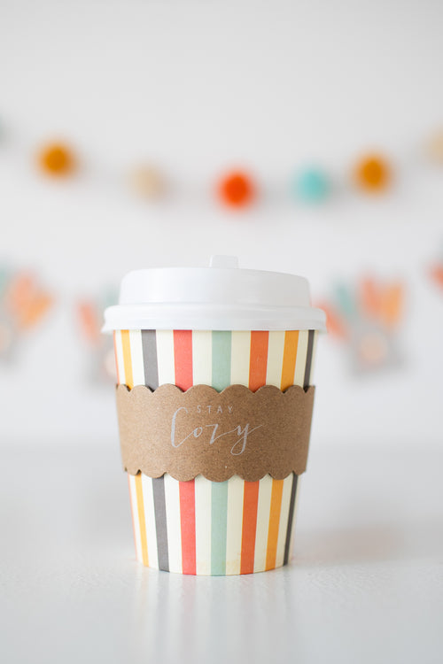 Striped Harvest Coffee Cups