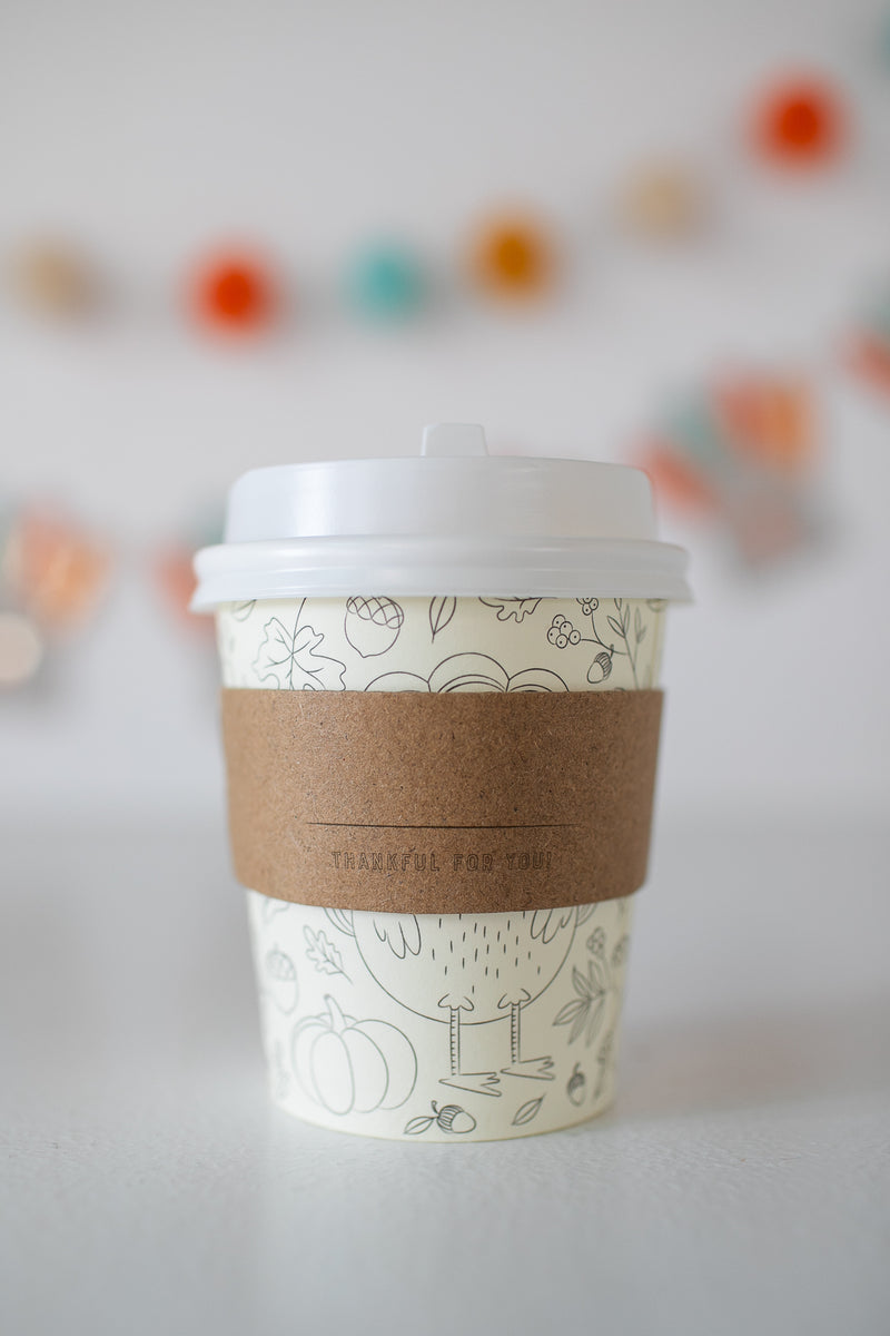 Thanksgiving colorable coffee to go cups
