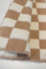 Sweater Weather Checkerboard Scarf, Tan │ Winter Outerwear │ Schoolgirl Style