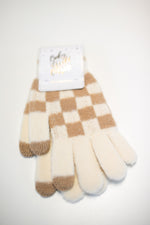 Sweater Weather Checkerboard Touchscreen Gloves │ Winter Outerwear │ Schoolgirl Style