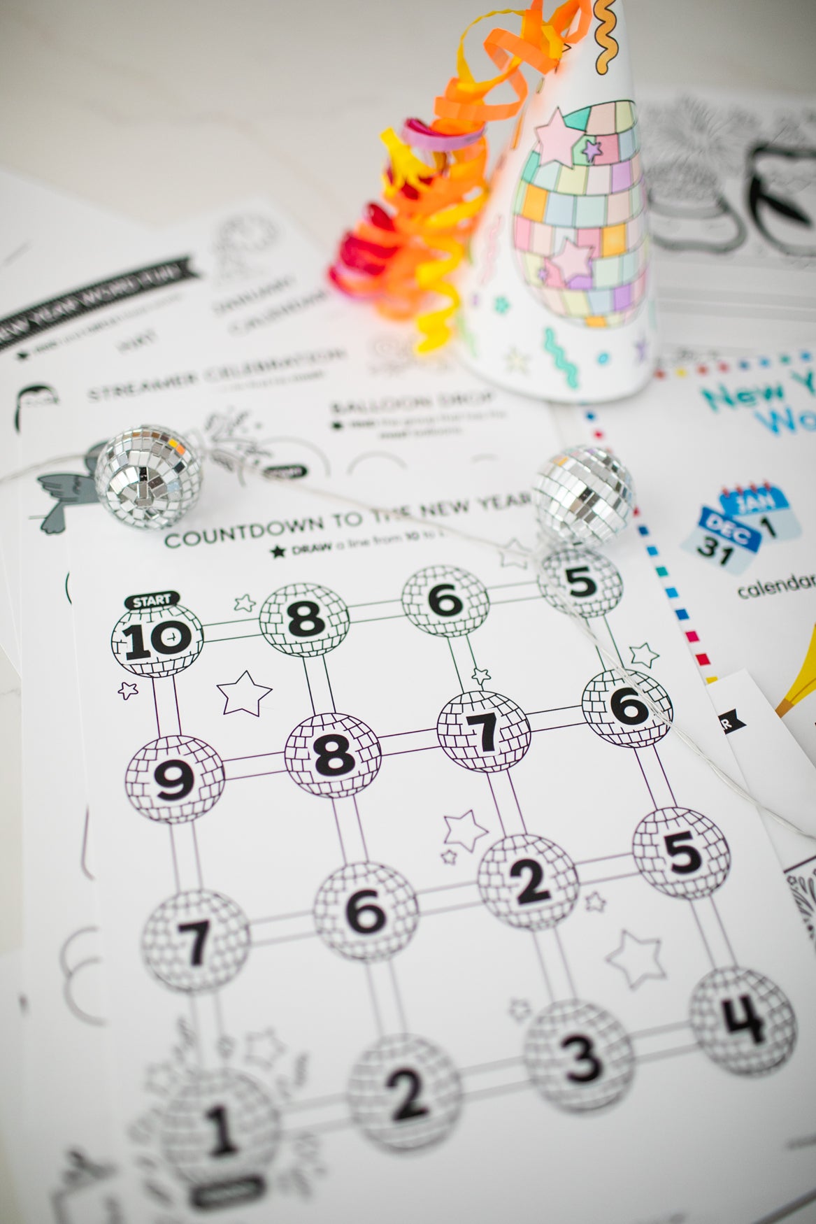 Printable January New Year Crafts and Activities Party Pack