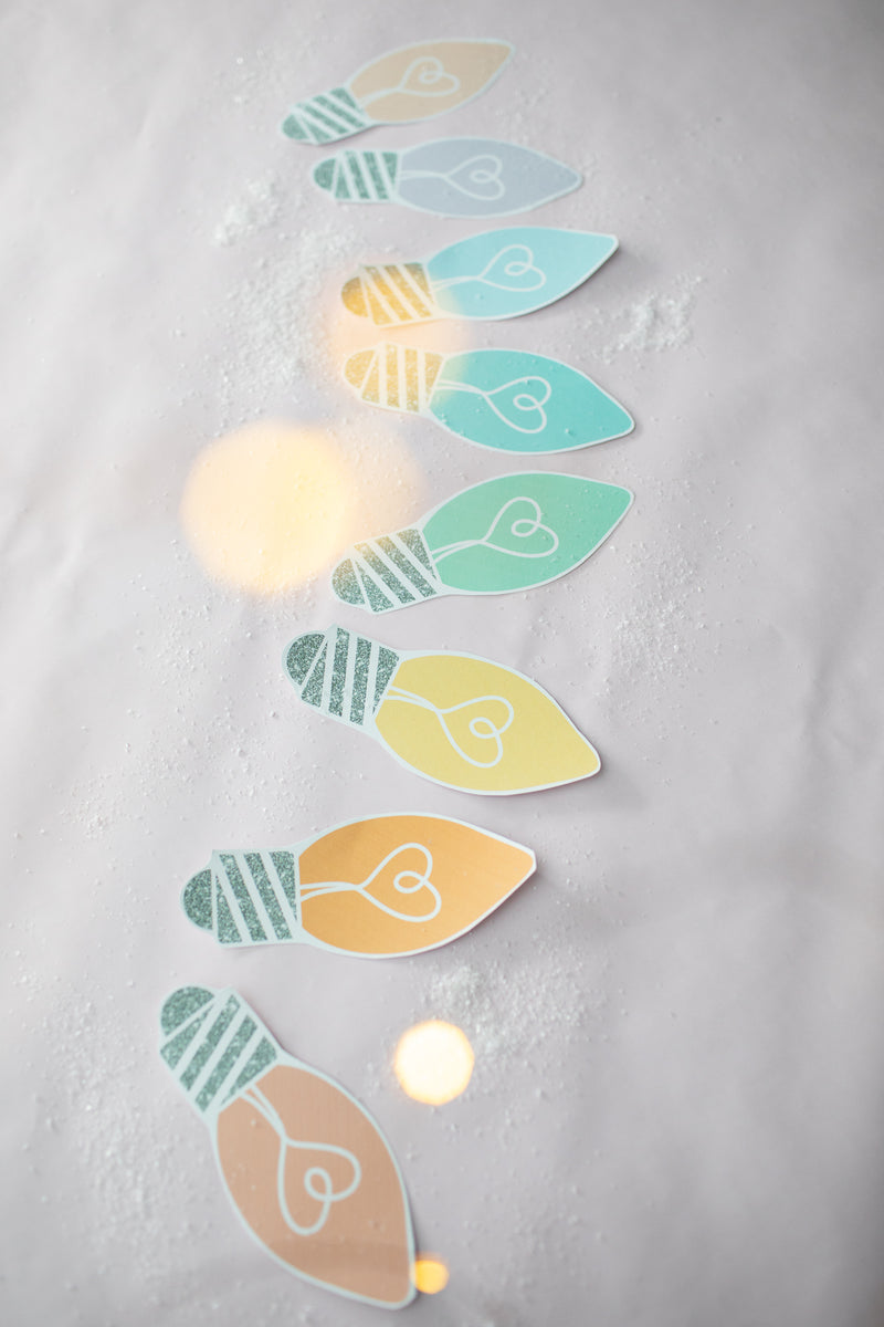 pastel twinkle light bulb classroom cutouts