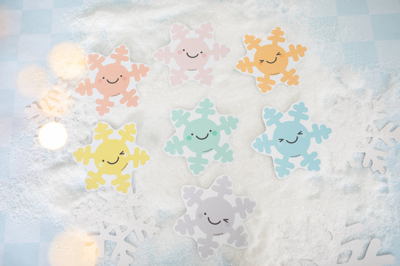 pastel snowflake classroom cutouts