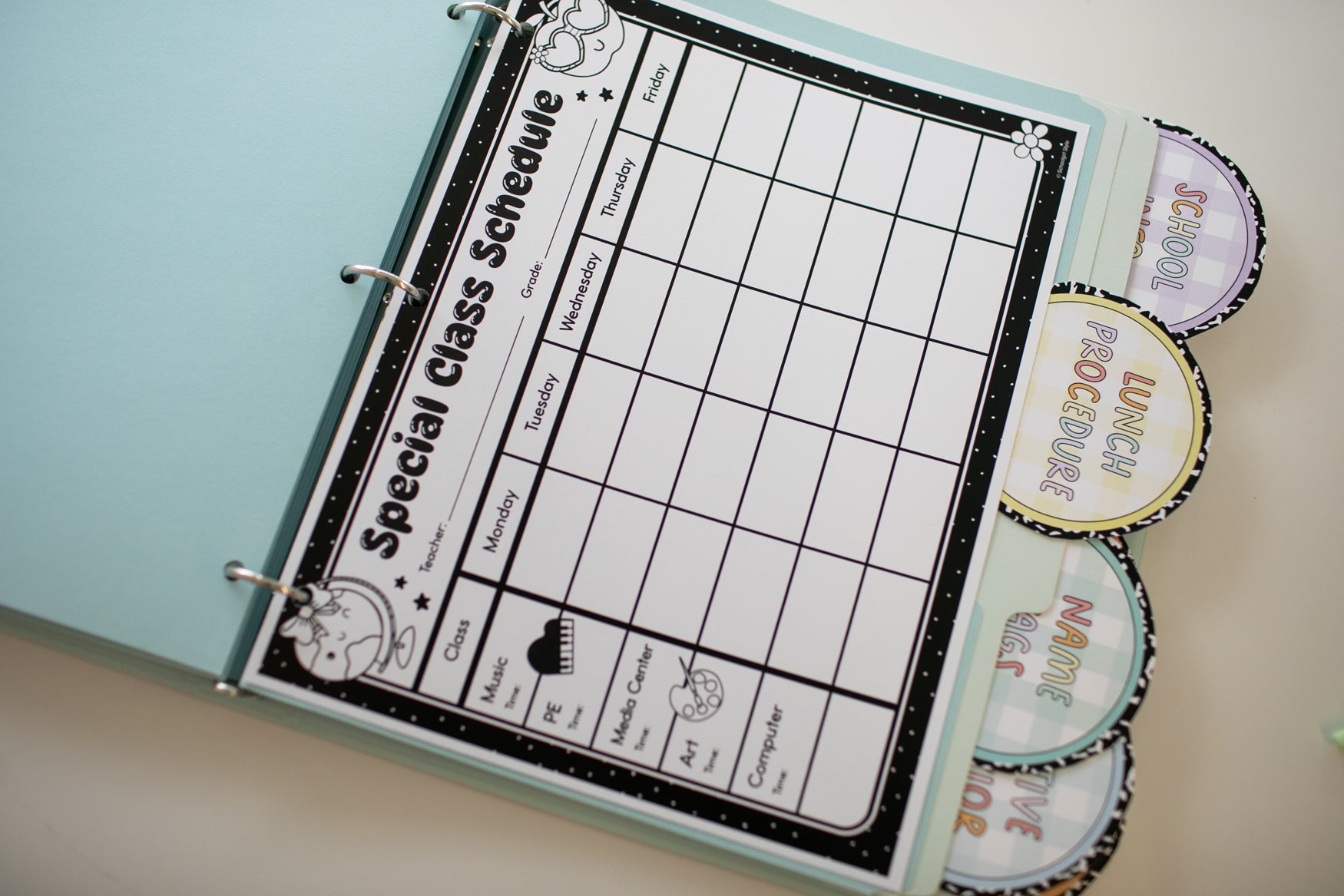Printable Pastel Editable Substitute Teacher Binder and Forms