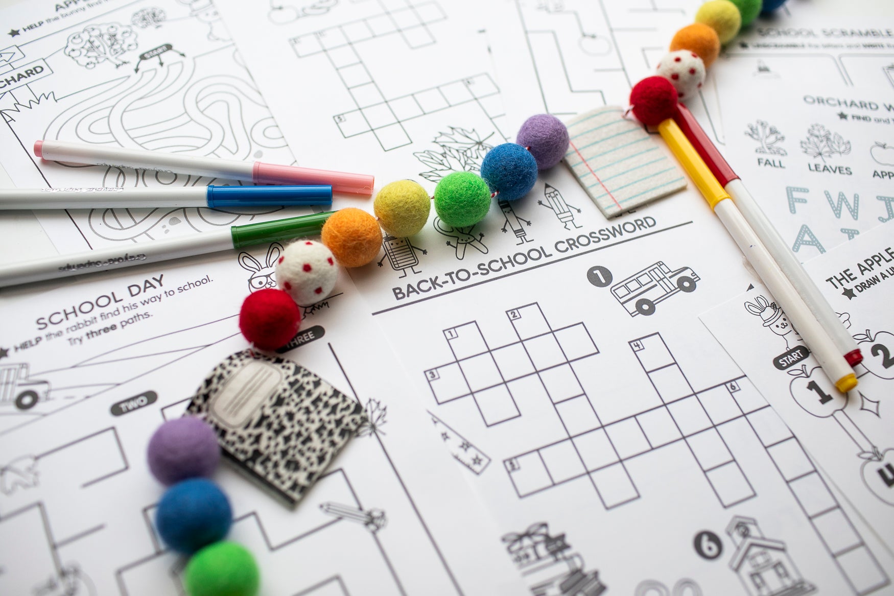 September Mazes and Word Searches