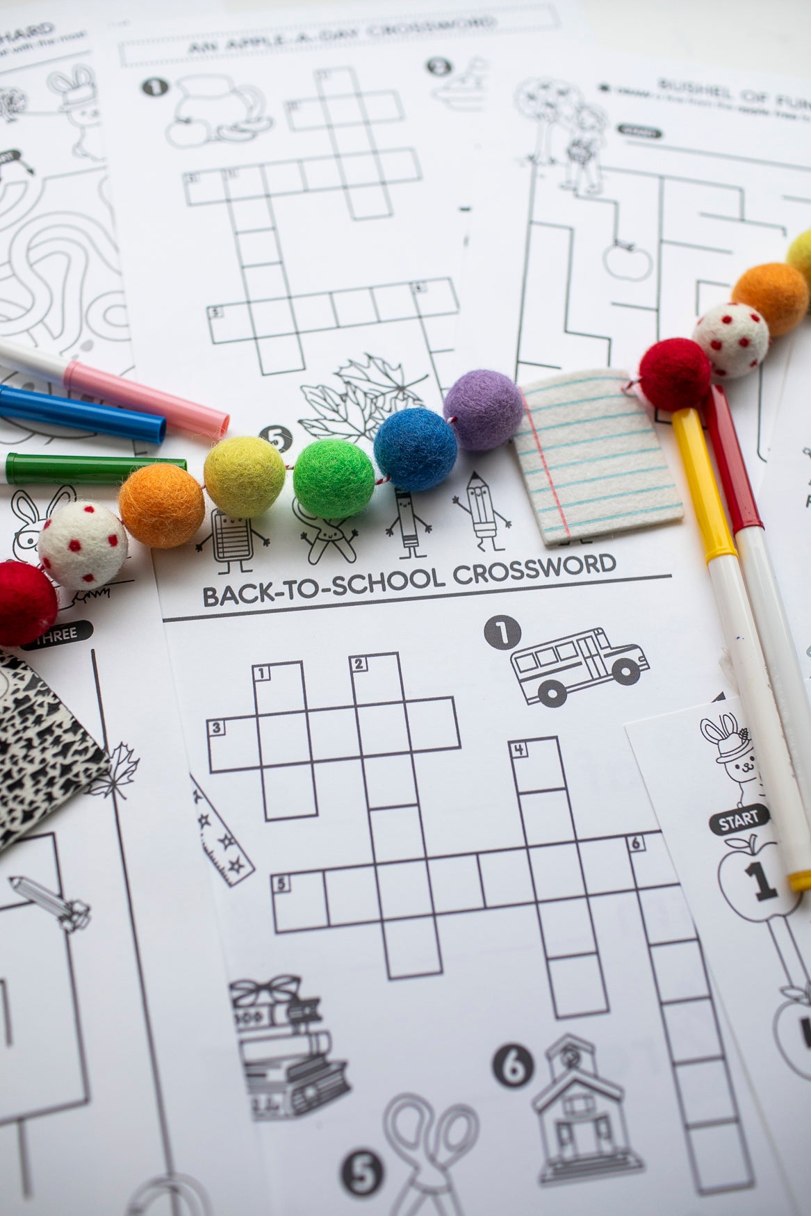 September Mazes and Word Searches