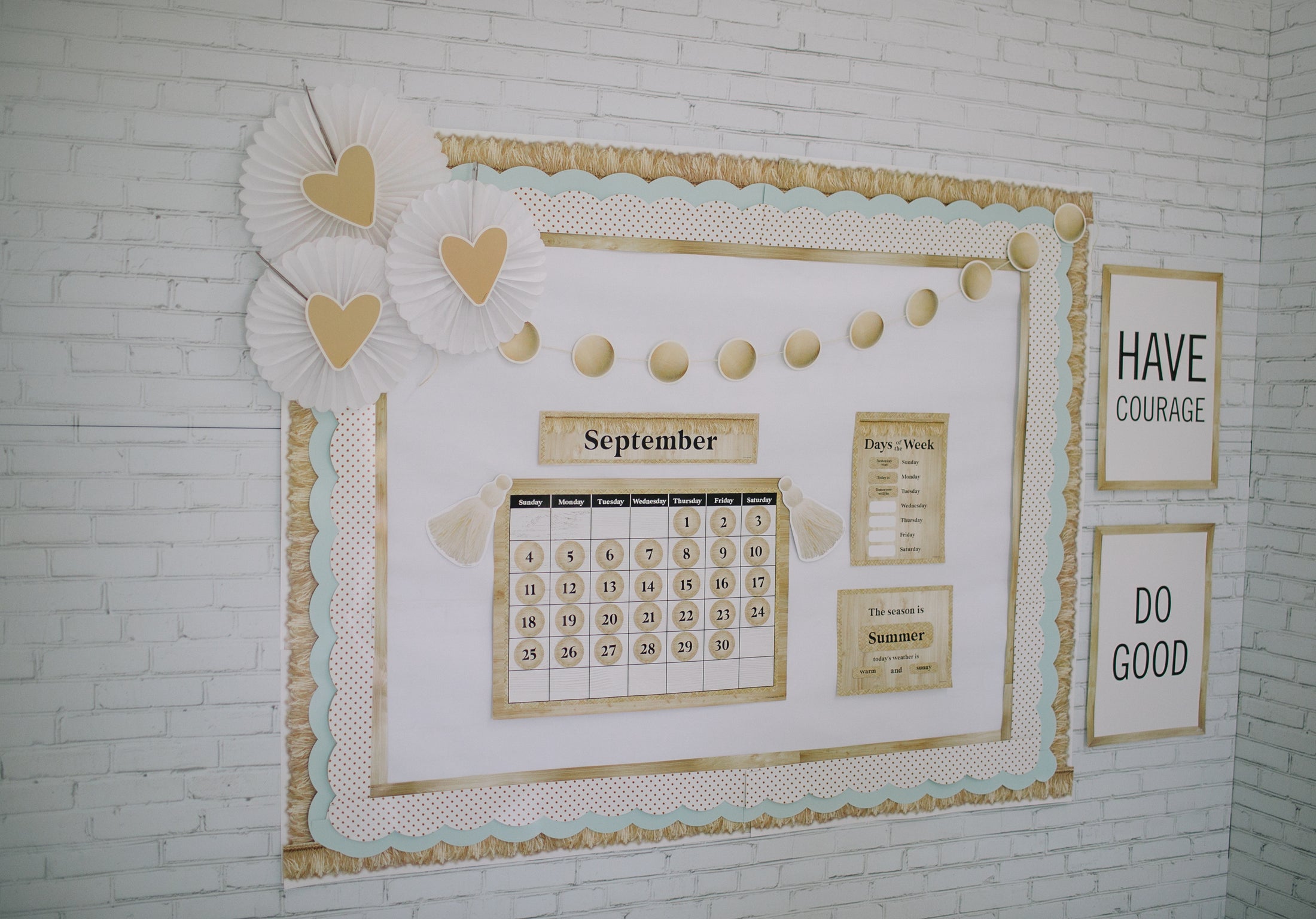 Boho Fringe Calendar Bulletin Board Set
