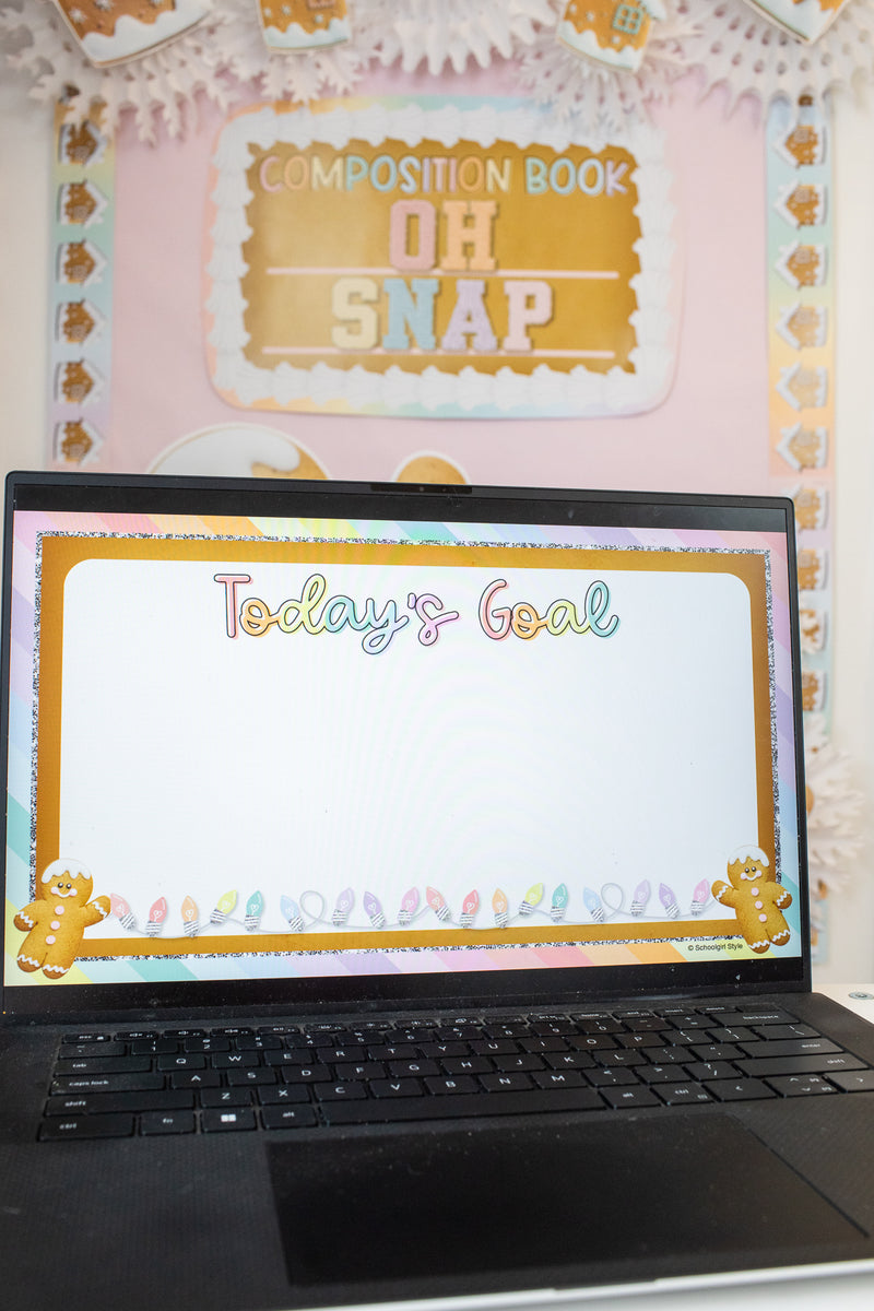 Google Slides | Pastel Gingerbread | Christmas | Printable Classroom Decor | Schoolgirl Style