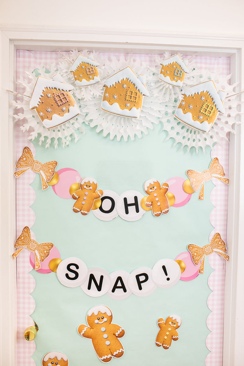 Oh Snap | Inspirational Classroom Headline | Pastel Gingerbread | Christmas | Printable Classroom Decor | Schoolgirl Style