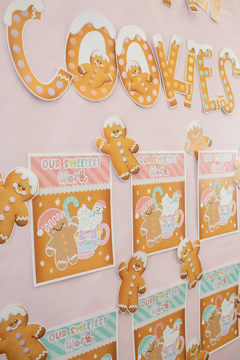 Student Work Displays | Pastel Gingerbread | Christmas | Printable Classroom Decor | Schoolgirl Style