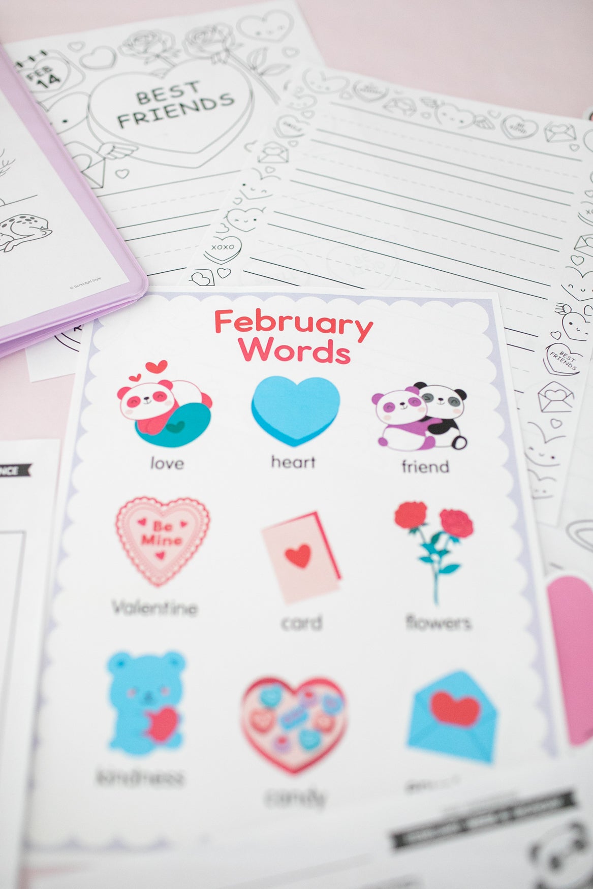 Printable February Words Posters