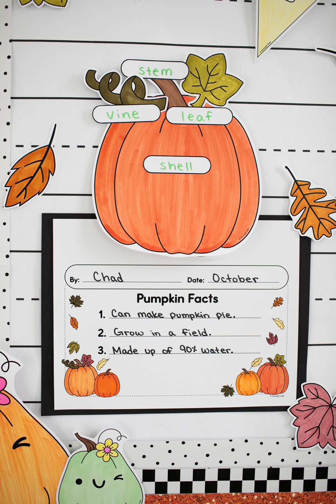 pumpkin facts craft and writing activity