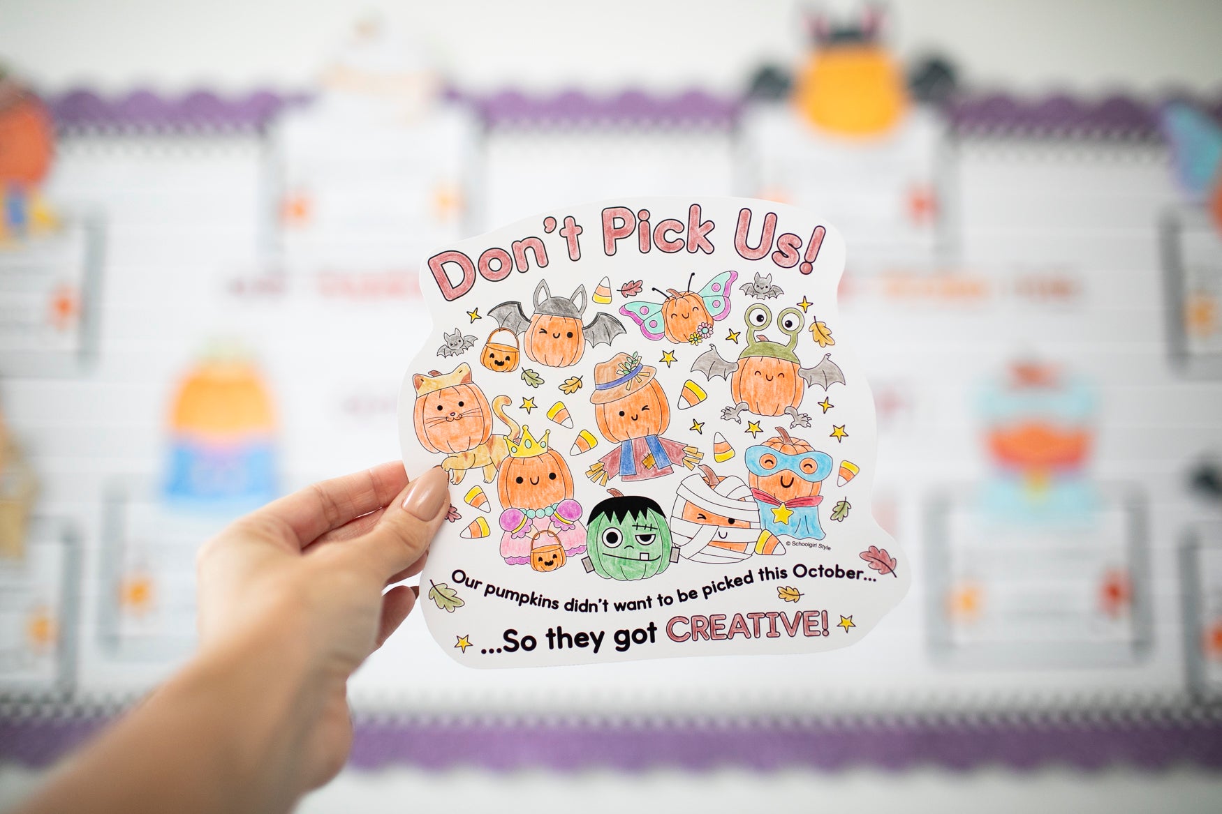 pumpkins in disguise bulletin board set