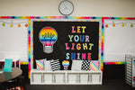 "Let Your Light Shine" Inspirational Classroom Headline | Rainbow Classroom Decor |  Light Bulb Moments | UPRINT | Schoolgirl Style