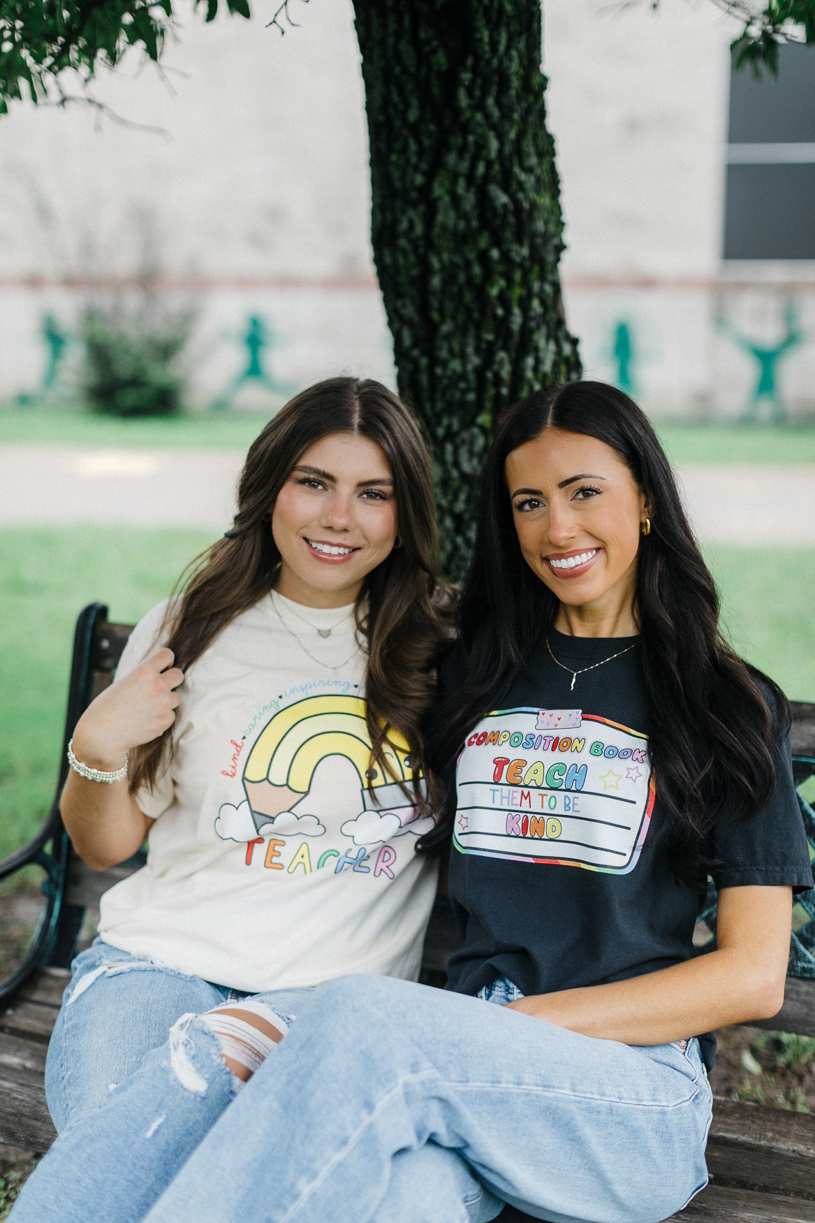 Teacher Rainbow Pencil Cloud Design T-Shirt | School Days
