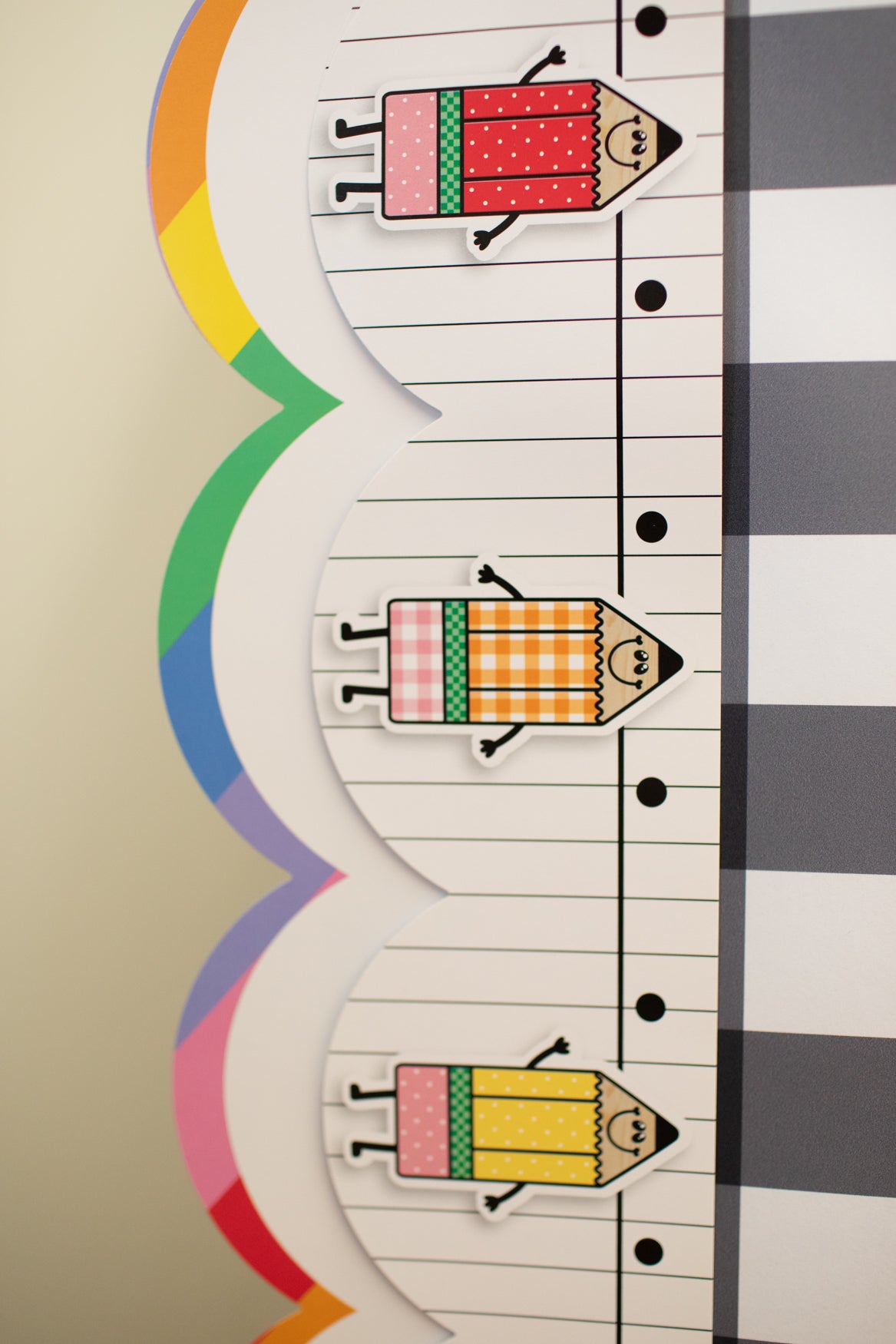 Retro Pencil Pals Bulletin Board Border | 90s Teacher