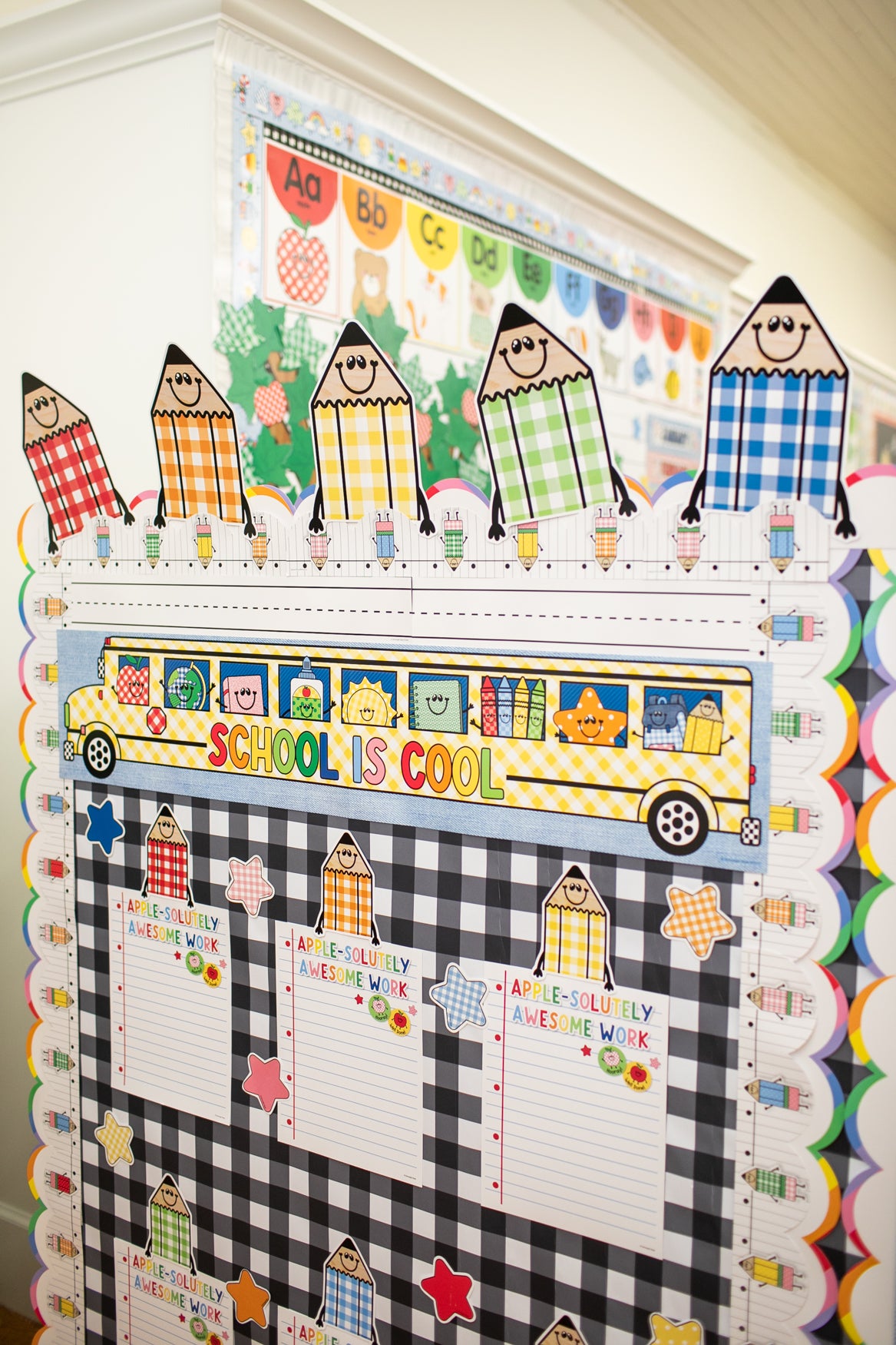 Black Gingham Bulletin Board Paper 25ft. | Schoolgirl Style x Fadeless®