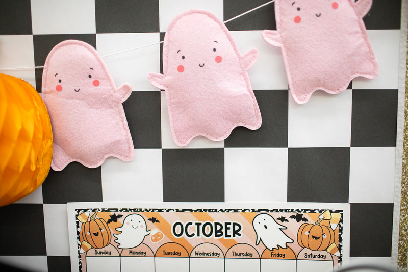 Puffy Ghost Felt Garland