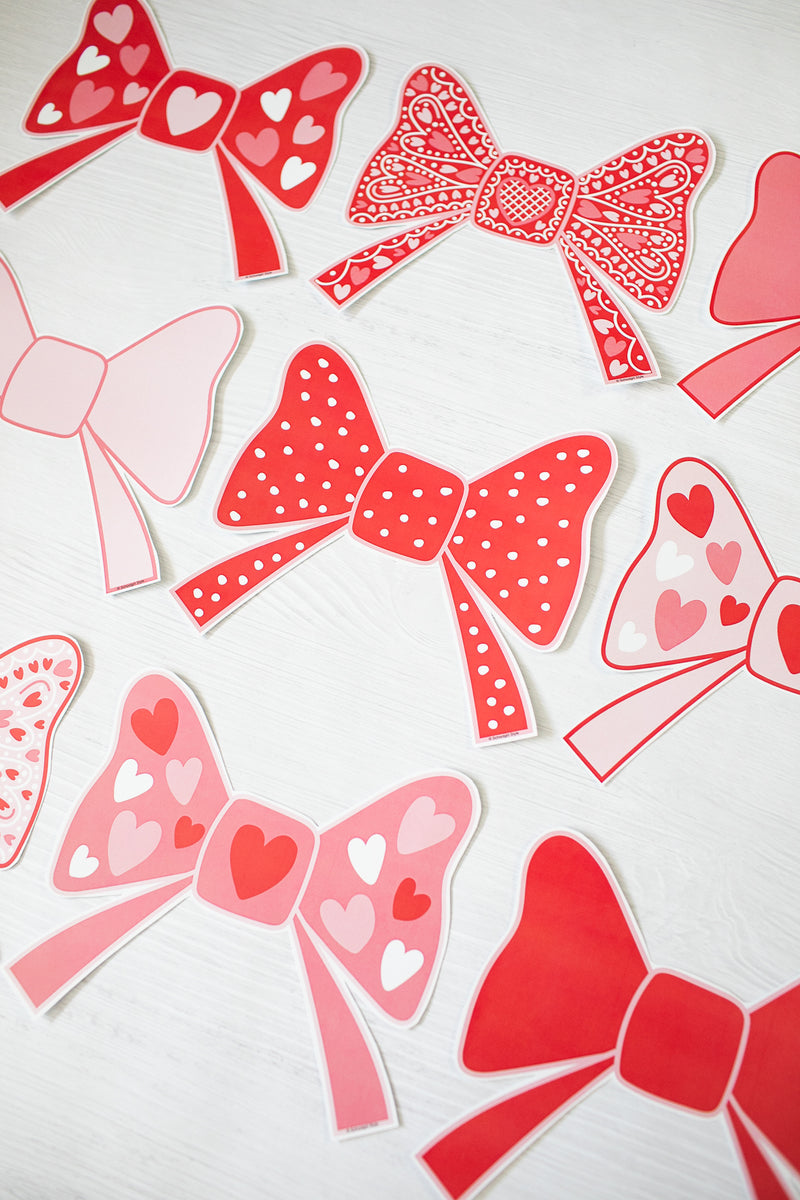 Bows | Classroom Cut Outs | Love Notes | Valentine's Day | Printable Classroom Decor | Schoolgirl Style