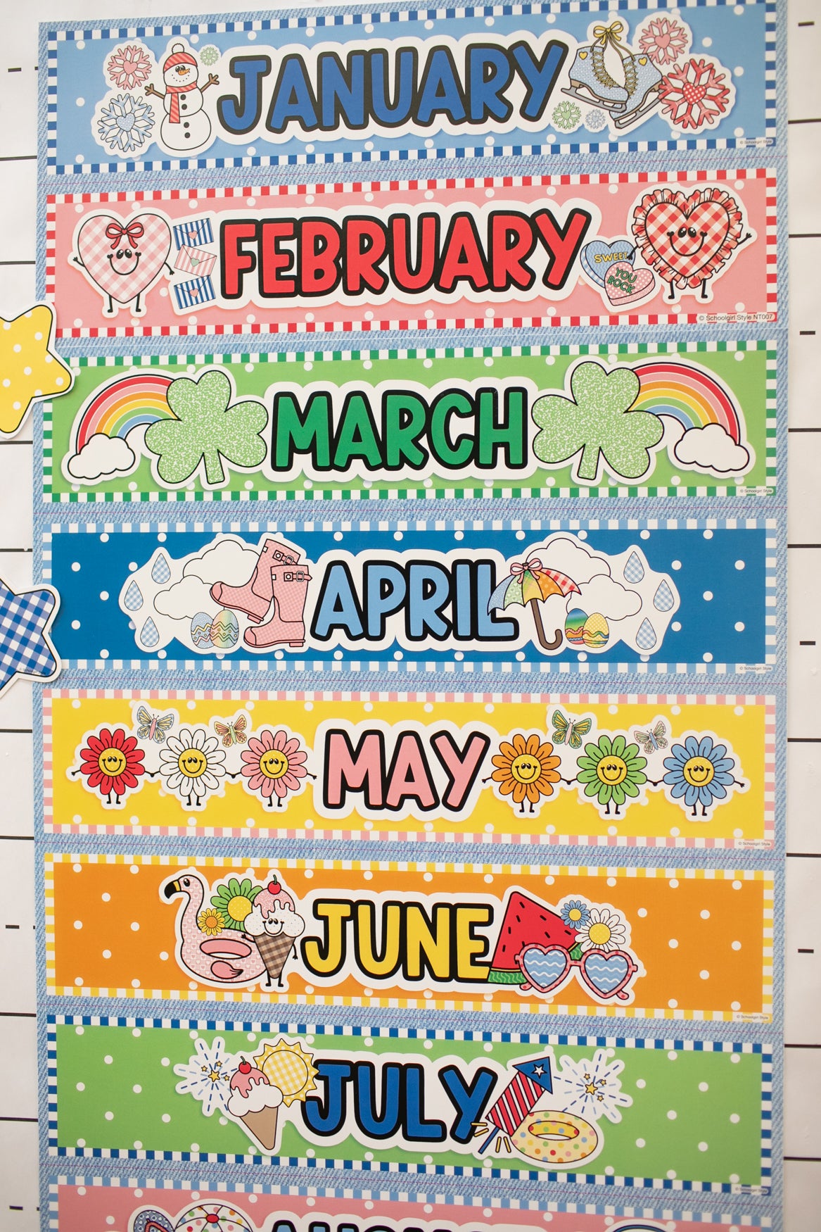 Retro Calendar Bulletin Board Set | 90s Teacher