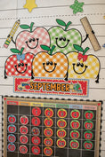 Load image into Gallery viewer, Gingham Apples Retro Calendar Topper | 90s Teacher
