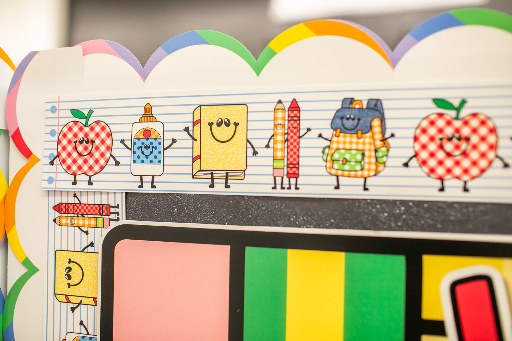 School Supply Friends Retro Bulletin Board Border | 90s Teacher
