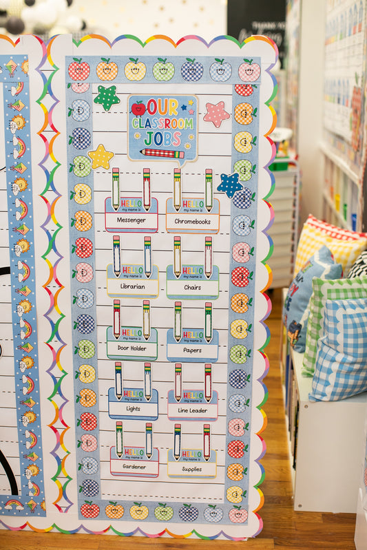 Printable Retro Editable Classroom Jobs Bulletin Board Set | 90s Teacher