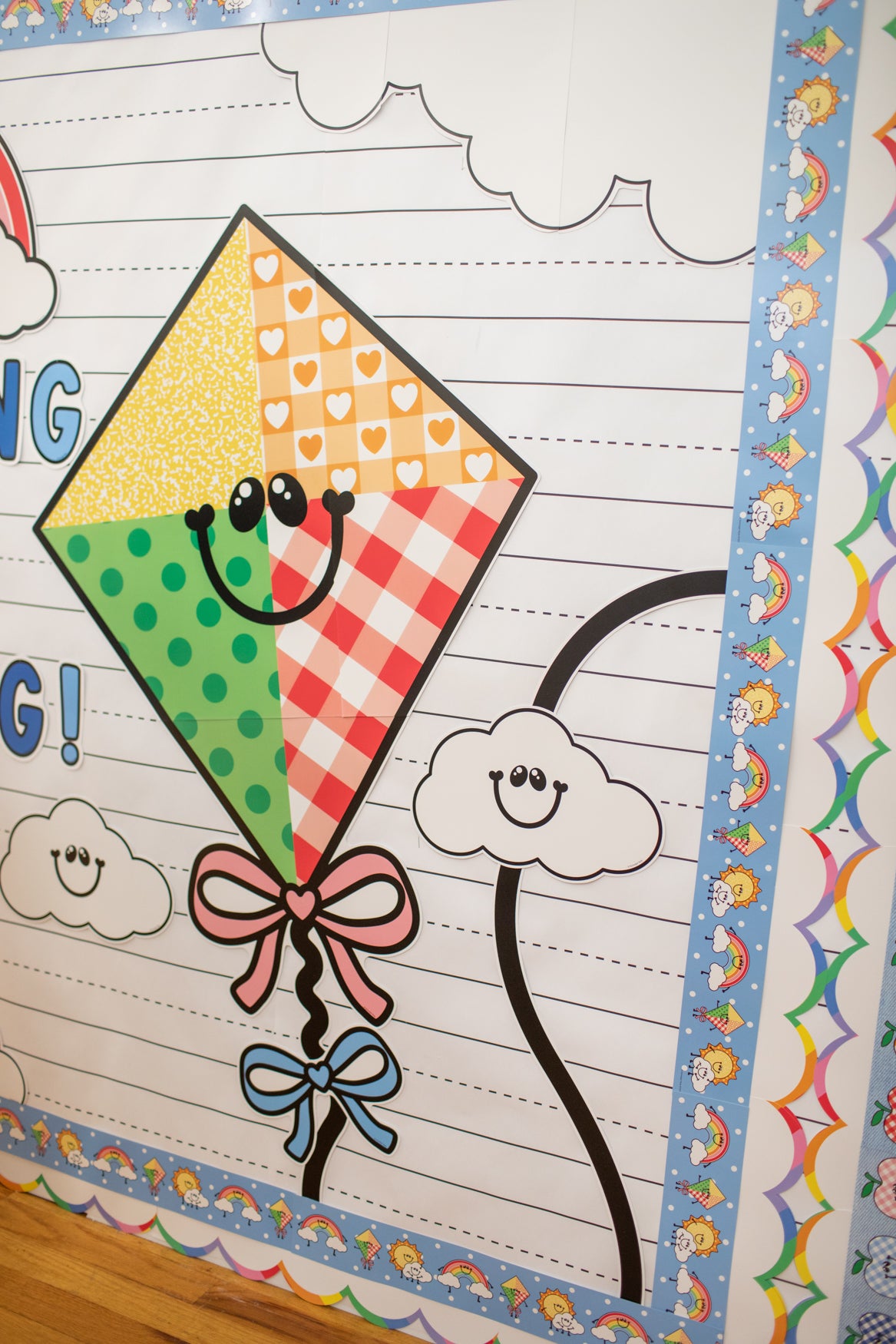 Retro Soaring Into Spring Bulletin Board Set | 90s Teacher