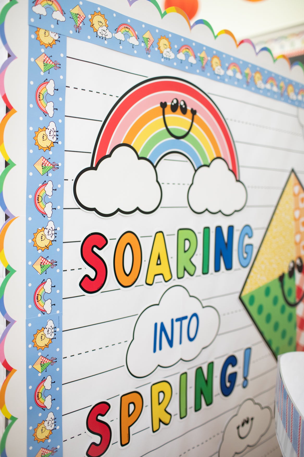 Retro Soaring Into Spring Bulletin Board Set | 90s Teacher