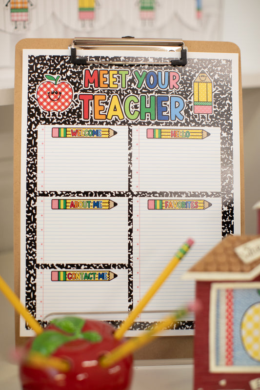Printable Retro Meet The Teacher Template | 90s Teacher