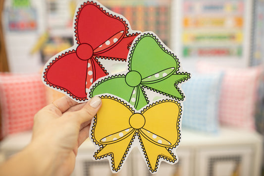 Printable Retro Bows Cutouts | 90s Teacher