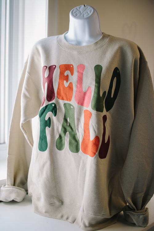 Hello Fall Retro Sweatshirt | Fall Sweatshirt | Style House Design Studio