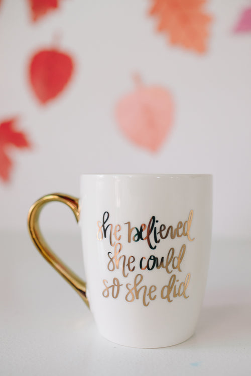 She Believed She Could Coffee Mug │ The Cozy Collection │ Schoolgirl Style